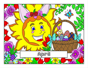 Farm at Easter Time April Printable Coloring Pages