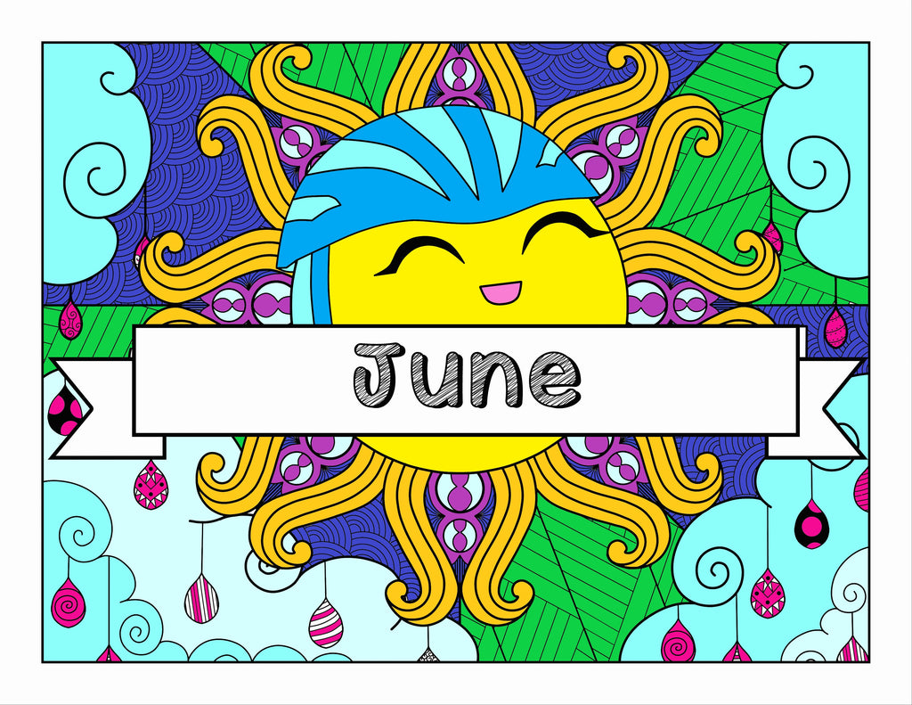June Sports and Summer Themed Printable Coloring Pages & Journal Planner Pages
