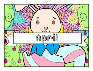 April and Easter-Themed Digital Printable Coloring Pages & Journal Planner Pages