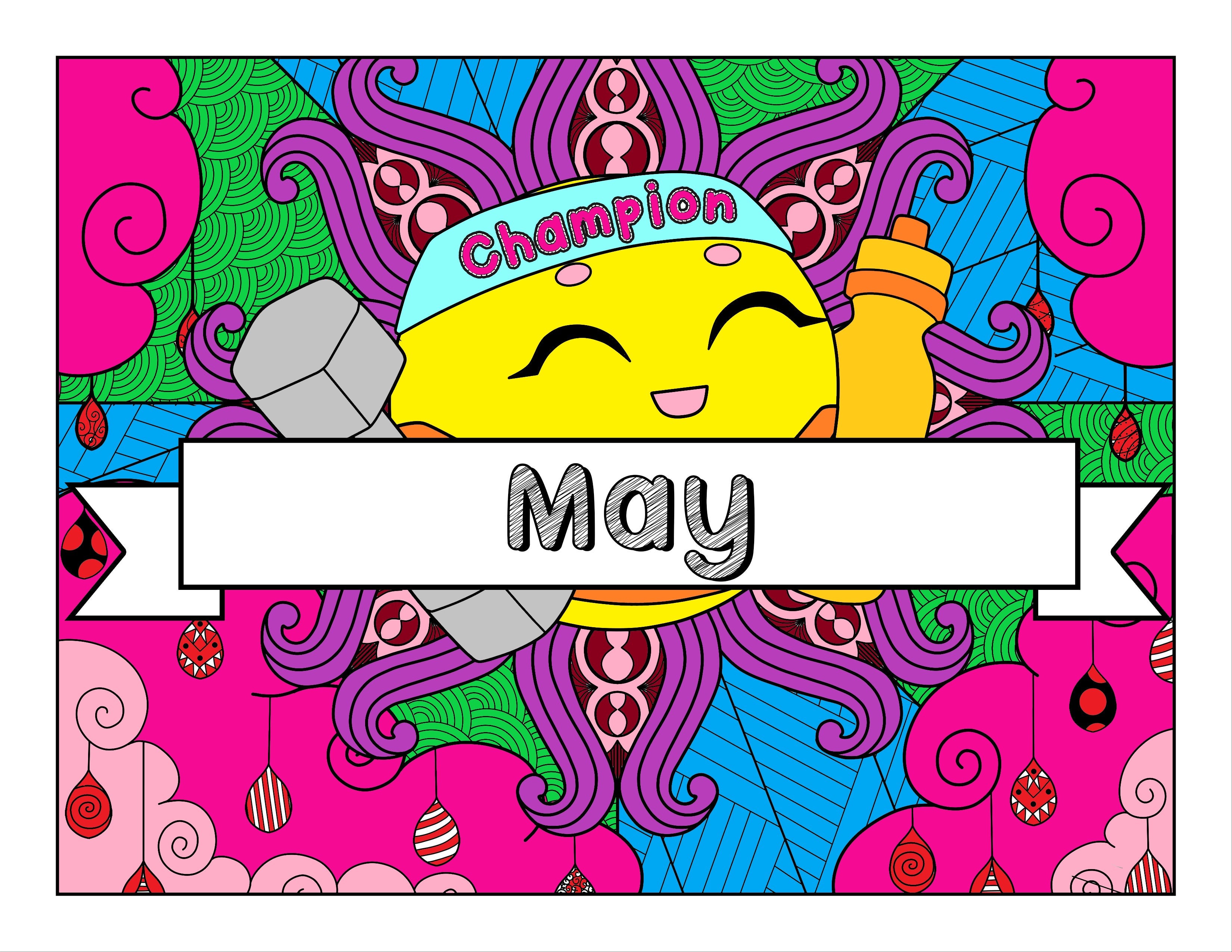 May and Sports-Themed Printable Coloring Pages & Journal Planner