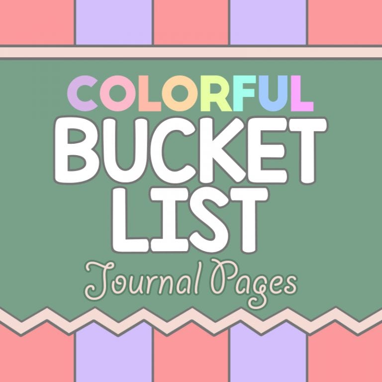 Colorful Bucket List Planner - Printable & Digital Journal Book - 35 Pages