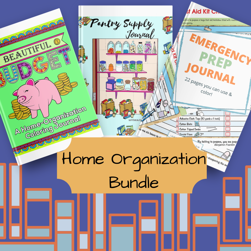 Home Organization Printable Coloring Planner Journal Bundle