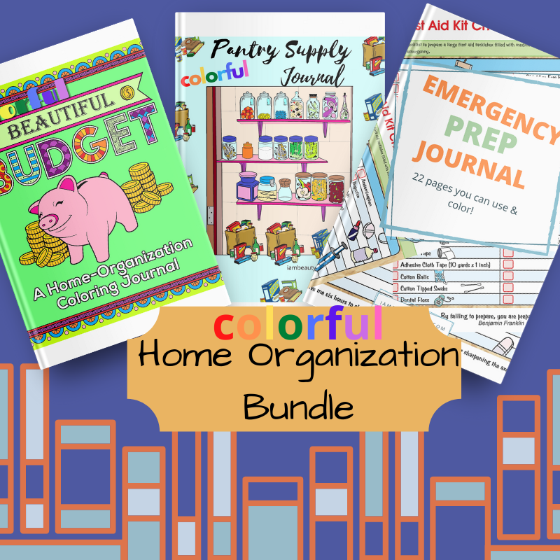 Colorful Home Organization Digital Printable Planner Journal Bundle