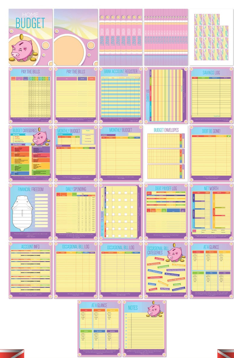 Colorful Beautiful Budget Planner Journal Printable
