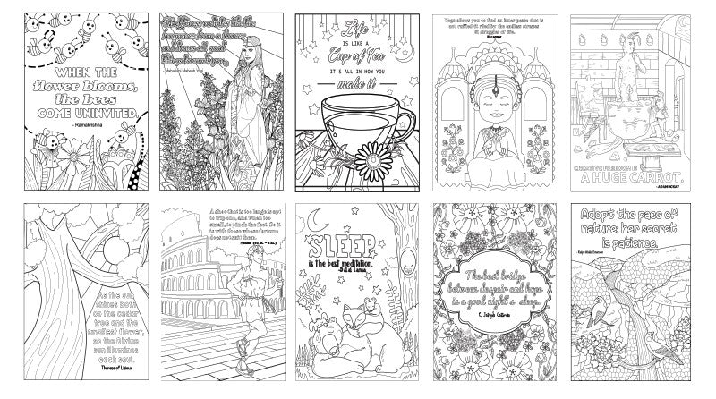 Awesome Inspiration Quotes 10-Page Printable Coloring Book PDF