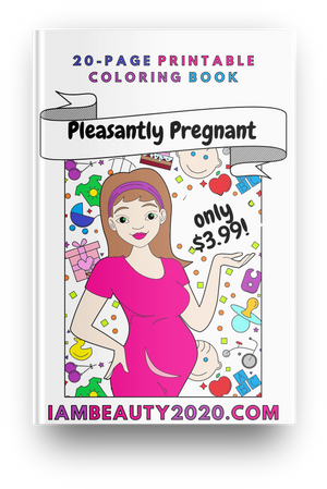 Pleasantly Pregnant - 20-Page Coloring Book PDF Printable Prenatal Theme