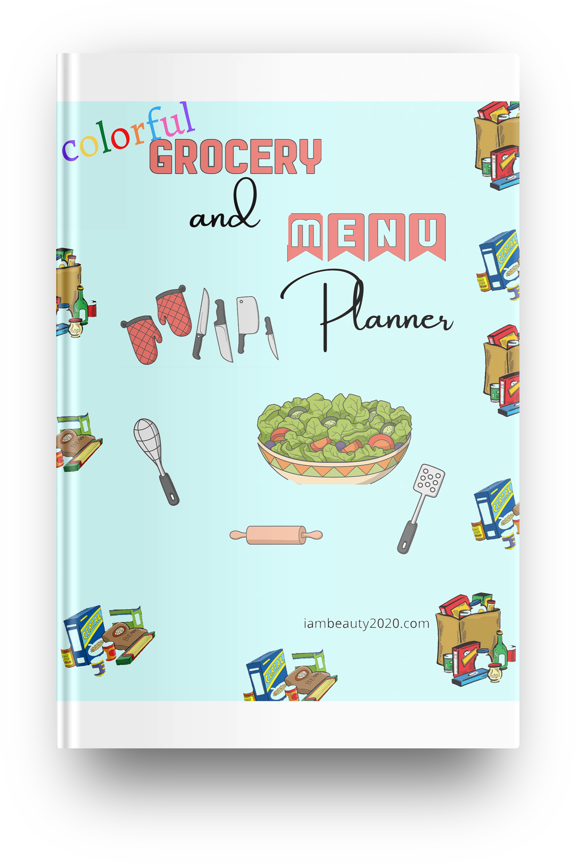 Colorful Grocery and Menu Planner - 18 Page Printable Digital Planner